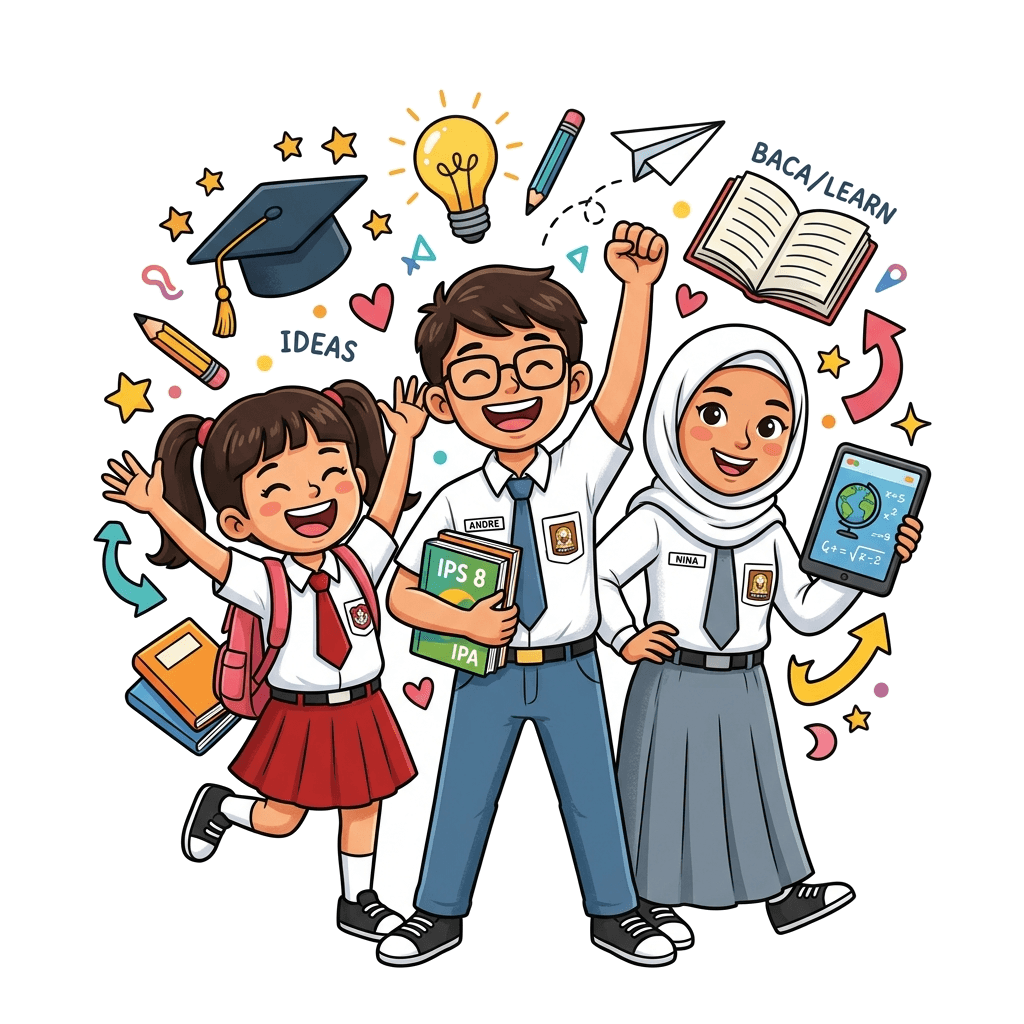 Siswa SD, SMP, SMA LBB PEC Blitar bersemangat belajar
