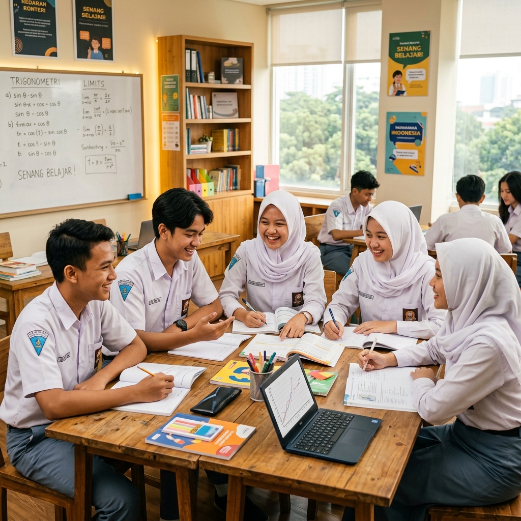 Siswa LBB PEC belajar interaktif dengan menyenangkan